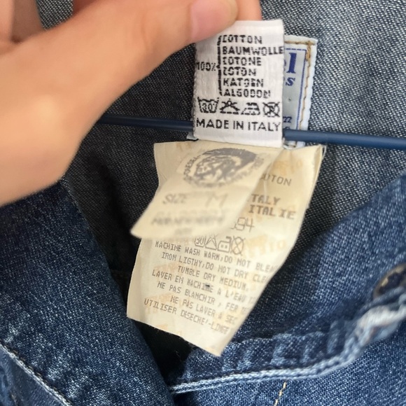 Diesel Vintage Denim Sleeveless Lightweight Jean Vest Top Button-down Shirt M - Picture 5 of 6
